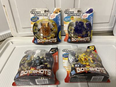 Transformers Bot Shots Super Bot Lot of 4 MOC Iron Hide Bumblebee Shockwave