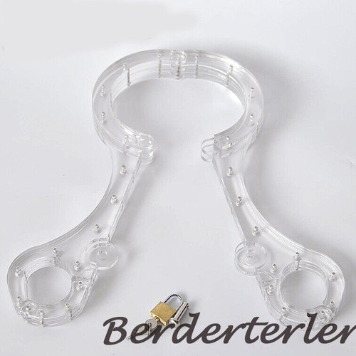 Crystal Cangue Collar Handcuffs Bondage Yoke Lockable Neck to Wrist Restraint SM - Picture 23 of 39