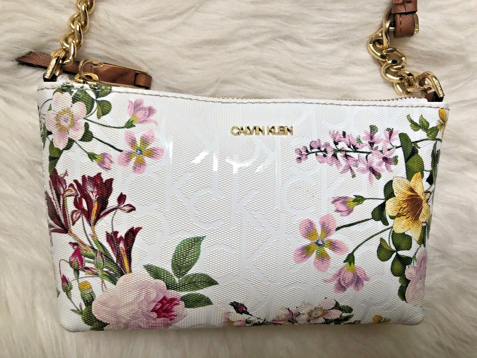 RARE!!! Calvin Klein Floral Crossbody Bag Gem