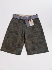 NWT LEVI'S Boy's 100 Cotton Forrest Dark Green Camo Board Cargo Shorts Size 10