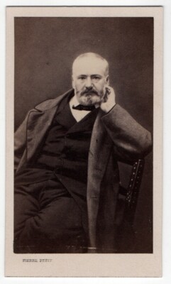photo cdv - Victor Hugo by Pierre Petit Paris - writer Literature 1865