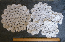 Lot of 5 White Cotton Crafting Doilies Dyeing Applique Sewing Boho Festival L19