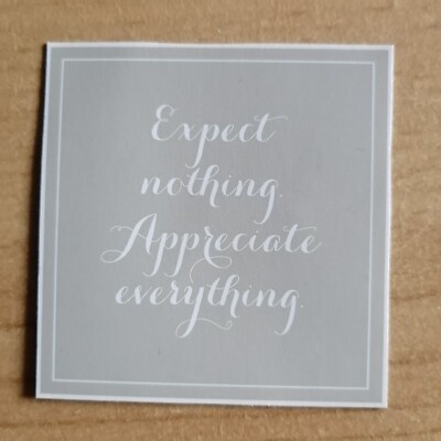 Sticker Scrapbooking ''Expect nothing Appreciate everything''