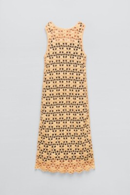 NWT ZARA LONG FLORAL KNIT DRESS ORANGE - REF 2142/085 S $119 | eBay