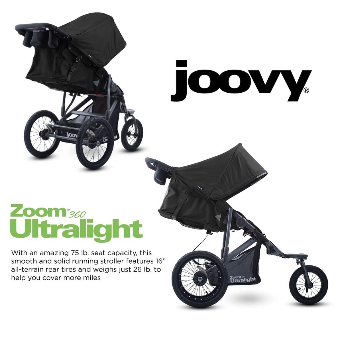 Joovy Zoom360 Ultralight Jogging Stroller Featuring High Child