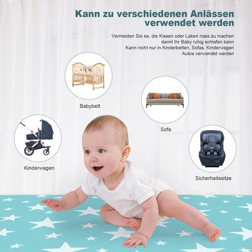 Baby-Wickelunterlage Bettunterlage S/M/L/XL Wiederverwendbar waschbar 4 Größen - Bild 5 von 13
