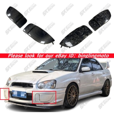 Forged/Carbon Fiber Front Bumper Side Fog Cover Pair For Subaru Impreza WRX STI