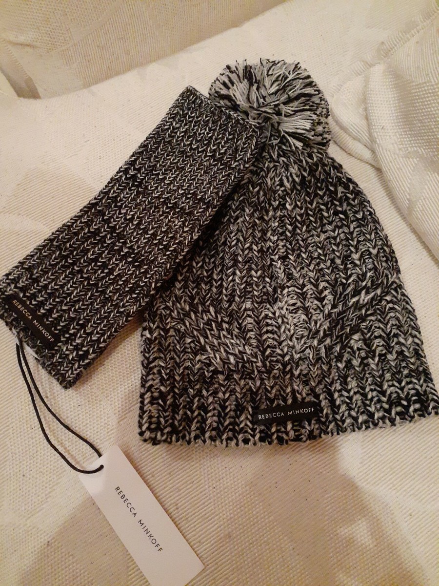 Rebecca Minkoff Marled Beanie and Arm Warmer Set - Grey  display picture 1
