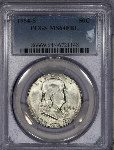 1954-S Franklin Half Dollar 50c PCGS MS64 FBL