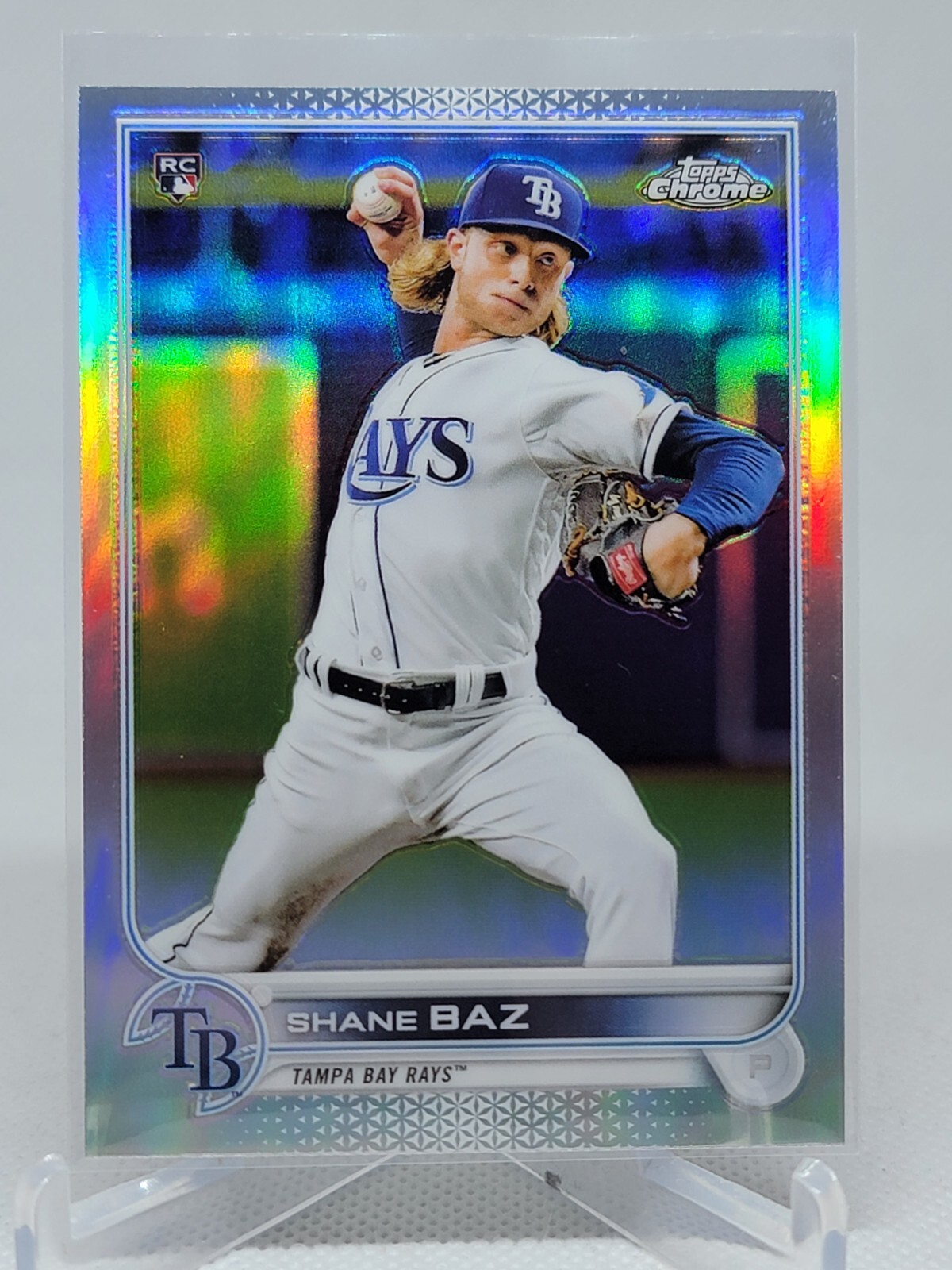 Shane Baz Rookie 2022 Topps Chrome Refractor  Tampa Bay Rays #201 D6B