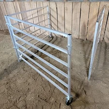 ALUMINUM 5 FT X 5 FT 6 RAIL 40" TALL WALL-MOUNTED SHEEP & GOAT STALL KIT PEN