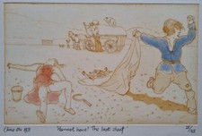 Chris Orr RA - Harvest Home! The Last Sheaf Signed etching 1971 Modern British