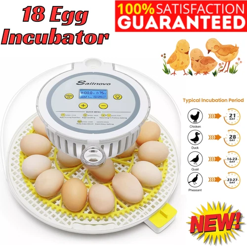 18 Egg Incubator for Hatching Chick with Automatic Turning & Stop, Egg Candler🌻