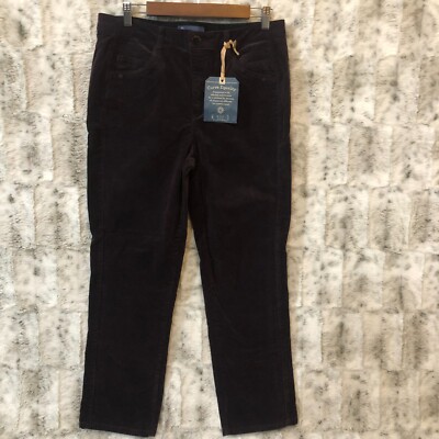 Democracy Ab Solution Corduroy Sz 12 Slim Straight Crop Leg Purple High Rise NEW