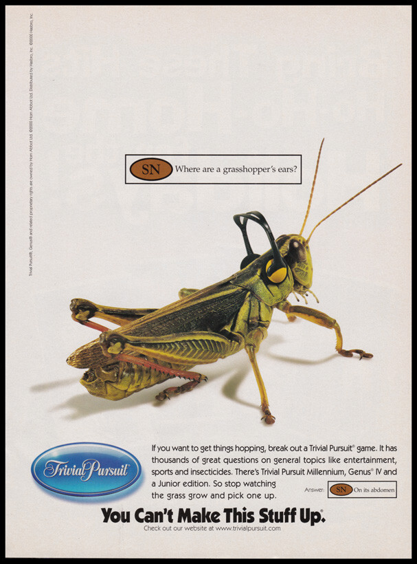 Grasshoppers Stop Locast Ads Trivial Pursuit Print Ad 2000