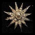 Stunning 1.78ctw Rose Cut Diamond Gemstone Silver Victorian Star Brooch Jewelry