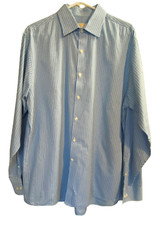 Michael Kors Shirt Button Down Dress Mens Size L 16.5 34/35 Striped Long Sleeve