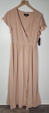 Lulus Women's Sz. L Lost in the Moment Blush Maxi Dress NWT