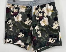 Neff Men Tropical Mickey Mouse Shorts Size Medium M Pockets Swim Trunks NWT New