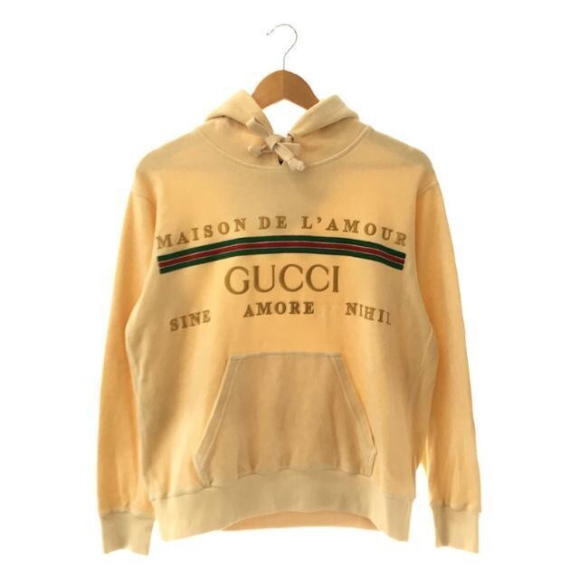 [GUCCI] EMBROIDERED LOGO HOODIE 【関税送料込】 Gucci Logo Embroidered Pullover Hoodie XXS Cream Womens Used