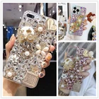 Luxury Girl Sparkle Peacock Bling Rhinestone Shockproof Back Phone Case Wristlet