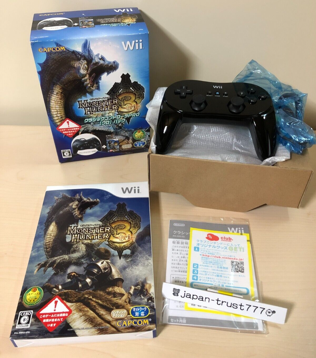Nintendo Wii MONSTER HUNTER 3 Tri + Classic Controller Pro