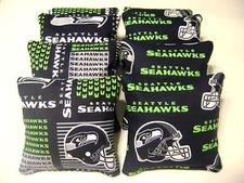 SEATTLE SEAHAWKS CORNHOLE BEAN BAGS 8 TOP QUALITY REGULATION HANDMADE BAGS