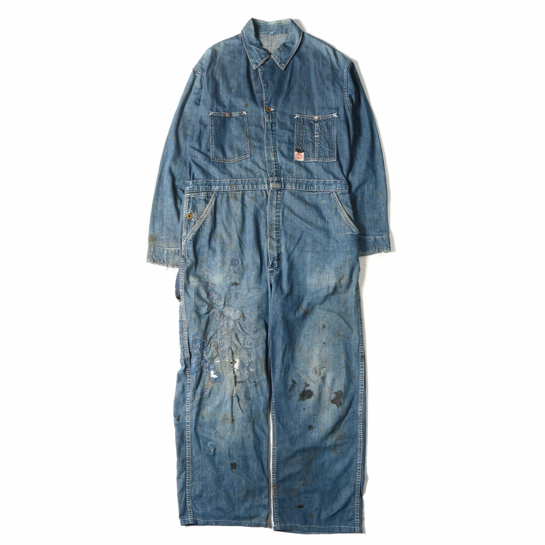 U.S. Vintage 40s HEADLIGHT Denim All in One 55% Twinch Indigo See 