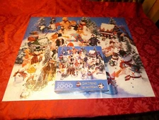 Assembled COOL FRIENDS Springbok Jigsaw Puzzle COMPLETE Winter Snowman 2000 Pc
