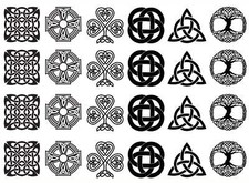 Celtic Knots 24 pcs 1 Inch Black Fused Glass Decals