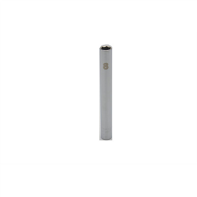  VIM Tools 8 mm Extra Deep Metric Socket, 1/4 Inch Square Drive, Chrome EDM408