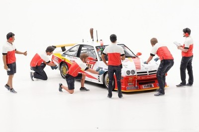 1:18 American Diorama Opel Pit Stop Crew Figur Mechaniker Figuren Set ohne Fahrz