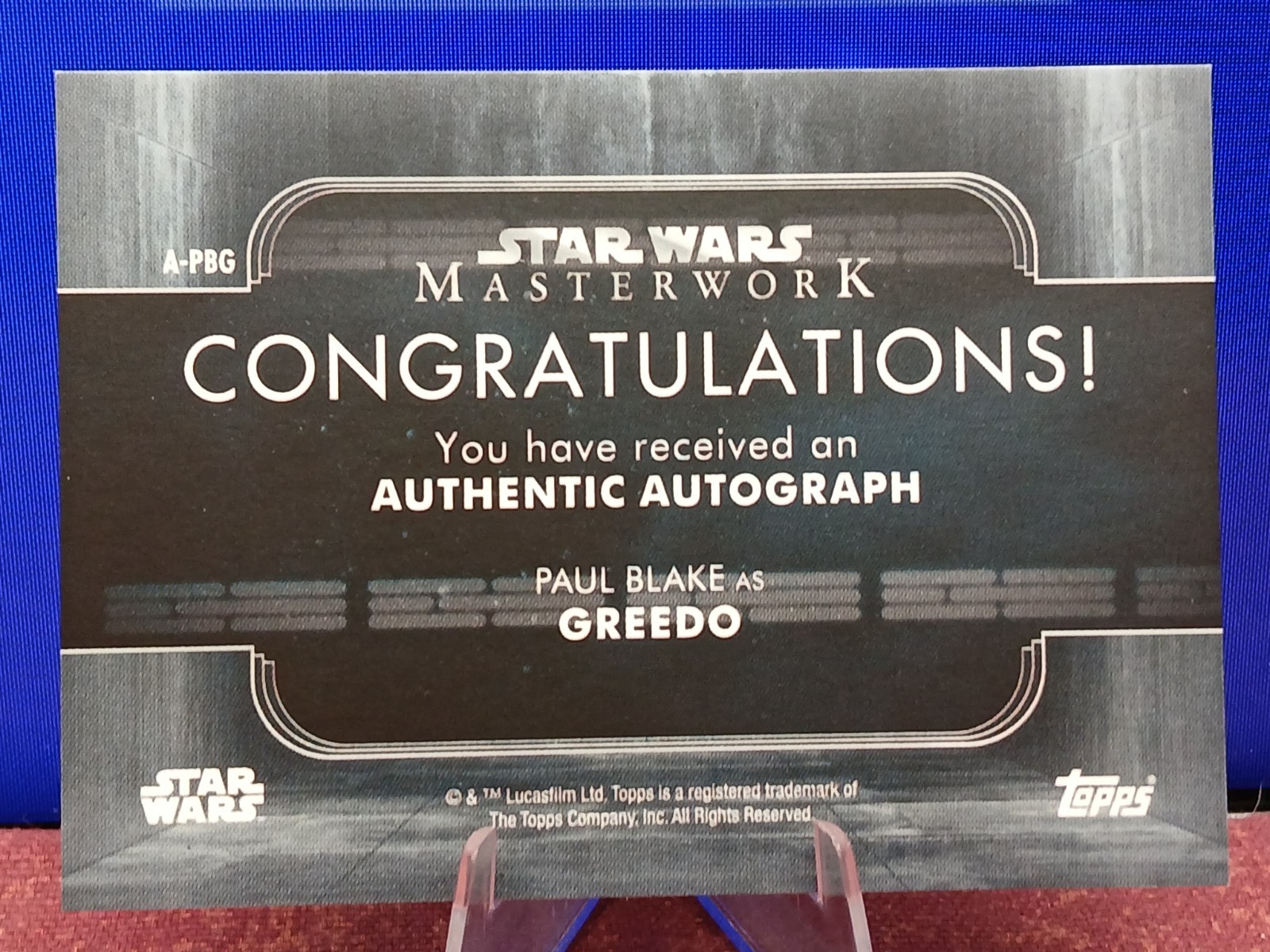 Paul Blake as Greedo 2020 Topps Star Wars Masterwork Auto view 2