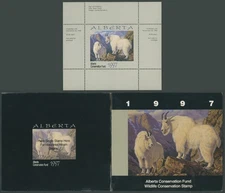 1997 CANADA-ALBERTA CONSERVATION FUND, MOUNTAIN GOAT, S.S. IN BOOKLET, VD.#AWF2