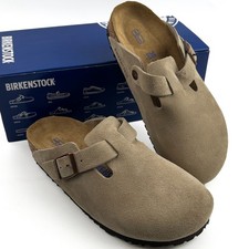 New Birkenstock Boston Soft Footbed Suede Leather Unisex Clogs-Taupe