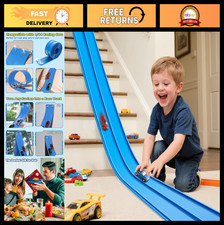 15 Ft Flexible Race Track Set for Kids 3  Portable Car Ramp Track with Suction