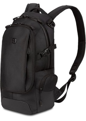 SwissGear 3598 Backpack Narrow Daypack, Black Ballistic, 18-Inch