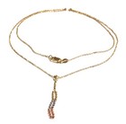 10k yellow white rose chain necklace ball bead dangle pendant estate 19" 2.9g — photo 7