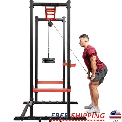 Power Cage Attachment Pulley System Strength Training Muscle Building Exercise