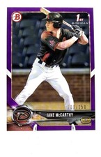2018 Bowman Draft JAKE MCCARTHY Purple Rookie Card /250 #BD-94. rookie card picture