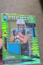 2024 Panini Prizm - Premier Jerseys Ja'Tavion Sanders #PJ-JTS Neon Green Pulsar