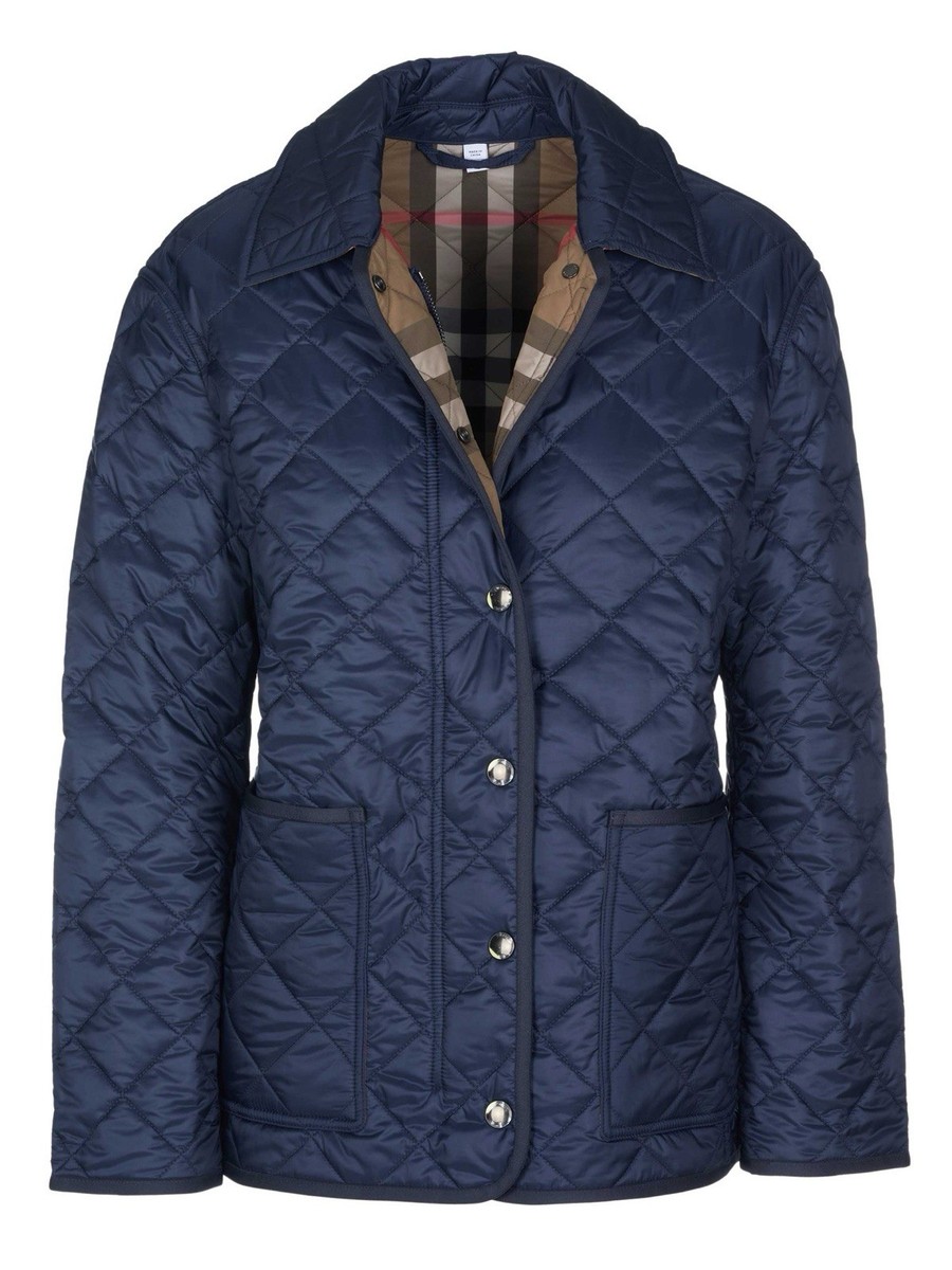 Burberry Dalry Women's Quilted Jacket with Check Detail Size M