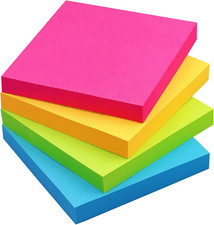 Sticky Notes 3X3 Self-Stick Notes Bright Colors Sticky Notes 4 Pads 100 Sheets/P