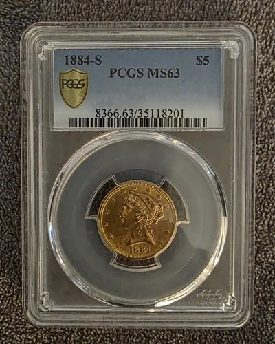 1884-S Liberty Half Eagle — photo from the most recent tracked eBay sale