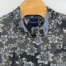 Tommy Bahama Mens Short Sleeve Silk Cotton Blend Button Up Shirt XL TG Floral