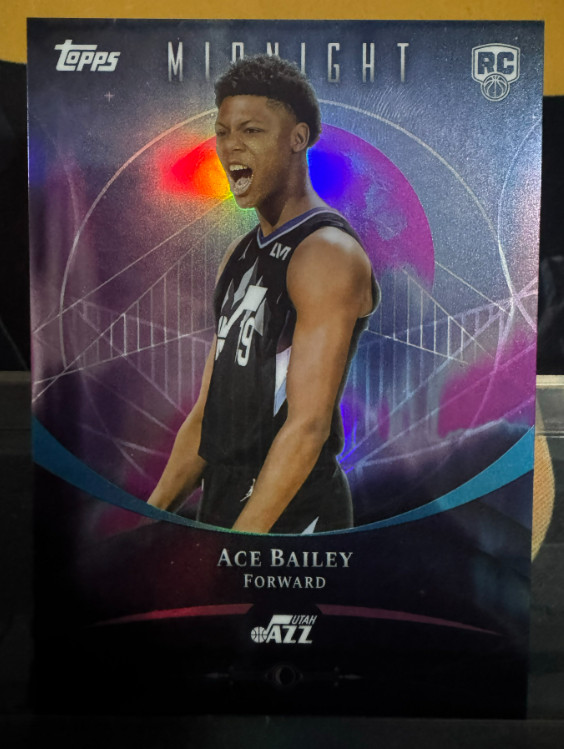 Ace Bailey 2025-26 Topps Midnight Basketball Moonbeam RC Jazz #65