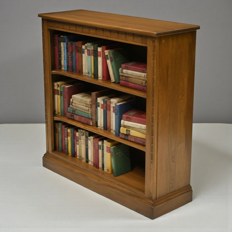 Ercol Low Wide Bookcase 2 Shelves Golden Dawn Finish Mural FREE UK Delivery* - Image 1 of 4
