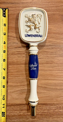 Lowenbrau Beer Tap Handle Knob Keg Bar Top Draft Brewing Vintage Large Bier Lion