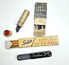 VTG Sheaffer’s Fineline, LISTO, SCRIPTO, OLD TUBE Mechanical Pencil Lead BOXES