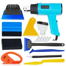 Vinyl Wrap & Window Tint Tool Kit – 12Piece with 1200W Heat Gun, Felt Edge Sq...